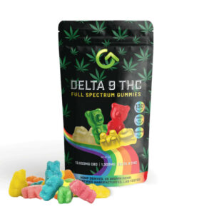 Packaging for Good CBD, 10mg Delta 9 gummy bears.