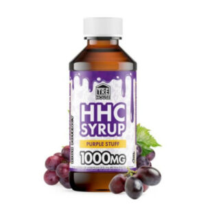 Picture of the bottle for Tre House HHC syrup called Purple Stuff.