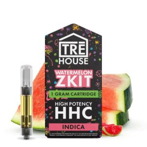 A picture of the Tre House HHC carts watermelon skittlez.