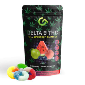 A photo rendering of Good CBD's 10mg delta 9 gummy rings.